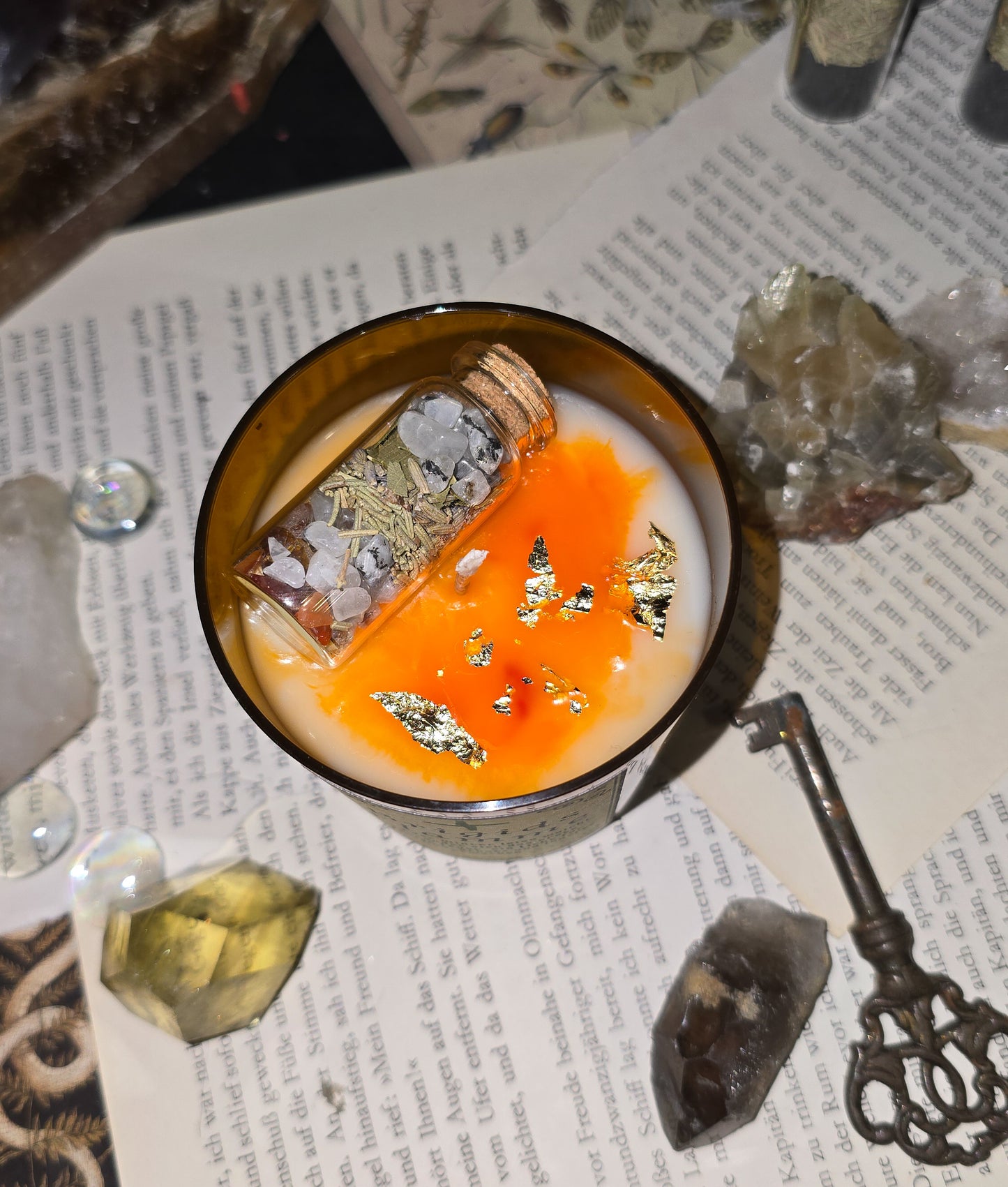Brigids Flamme Kerze mit Spell Jar
