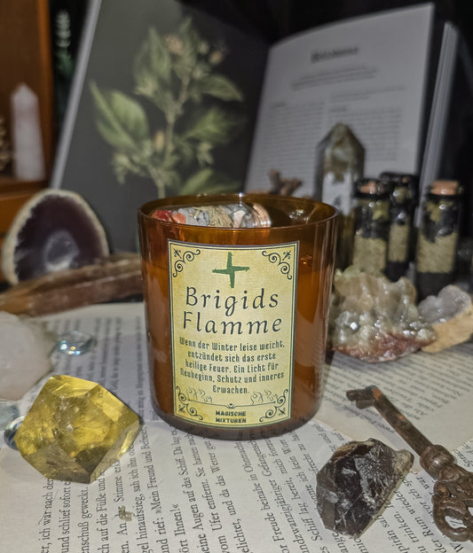 Brigids Flamme Kerze mit Spell Jar